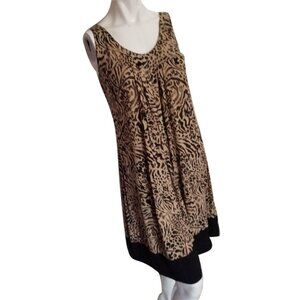 St. Johns Bay Animal Print Summer Dress Sz Small Womens Sleeveless
